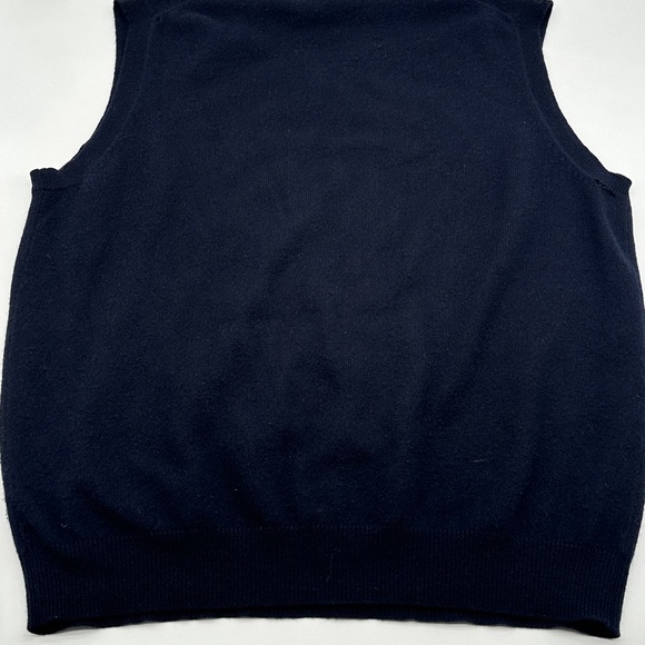 Jos A Bank Cashmere Sweater Vest Mens Large Blue V-neck Super Soft - Picture 5 of 8